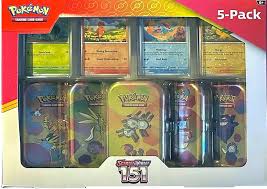 Pokemon 151 Mini Tins (5-pack) + 4 Promo Cards