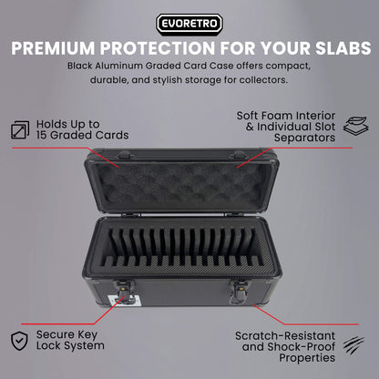 EVORETRO Graded Card Storage Case 15-Slot | Black