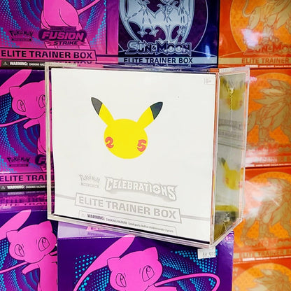 Pokemon ETB Elite Trainer Box w/ Sliding Lid Anti-UV - EVORETRO Acrylic Protector 4.0MM (Pack of 4)