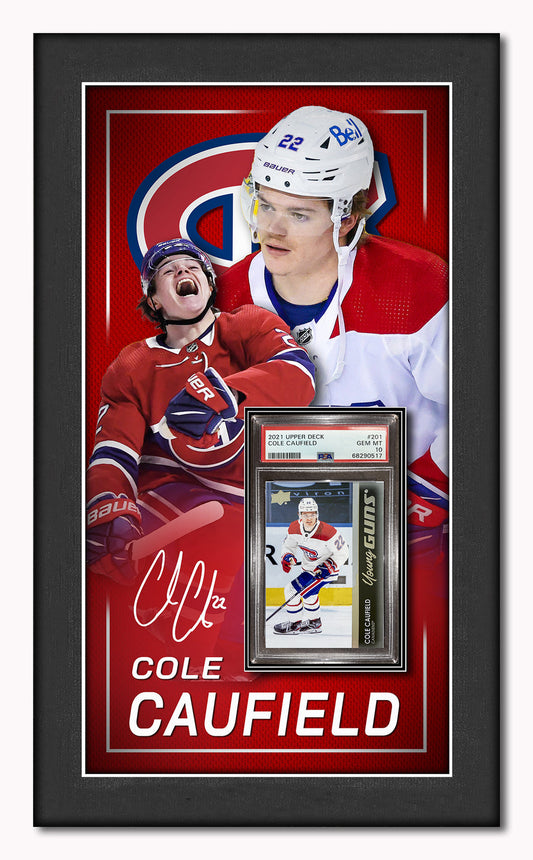 Cole Caufield MTL/cadre en acrylique (PSA)