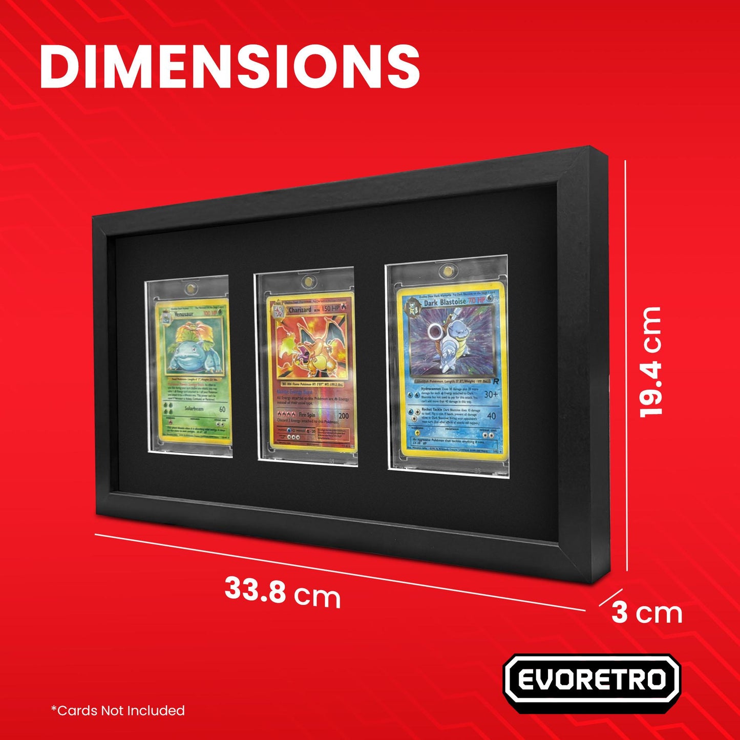 EVORETRO Wooden Display Frame for Magnetic Card Holders