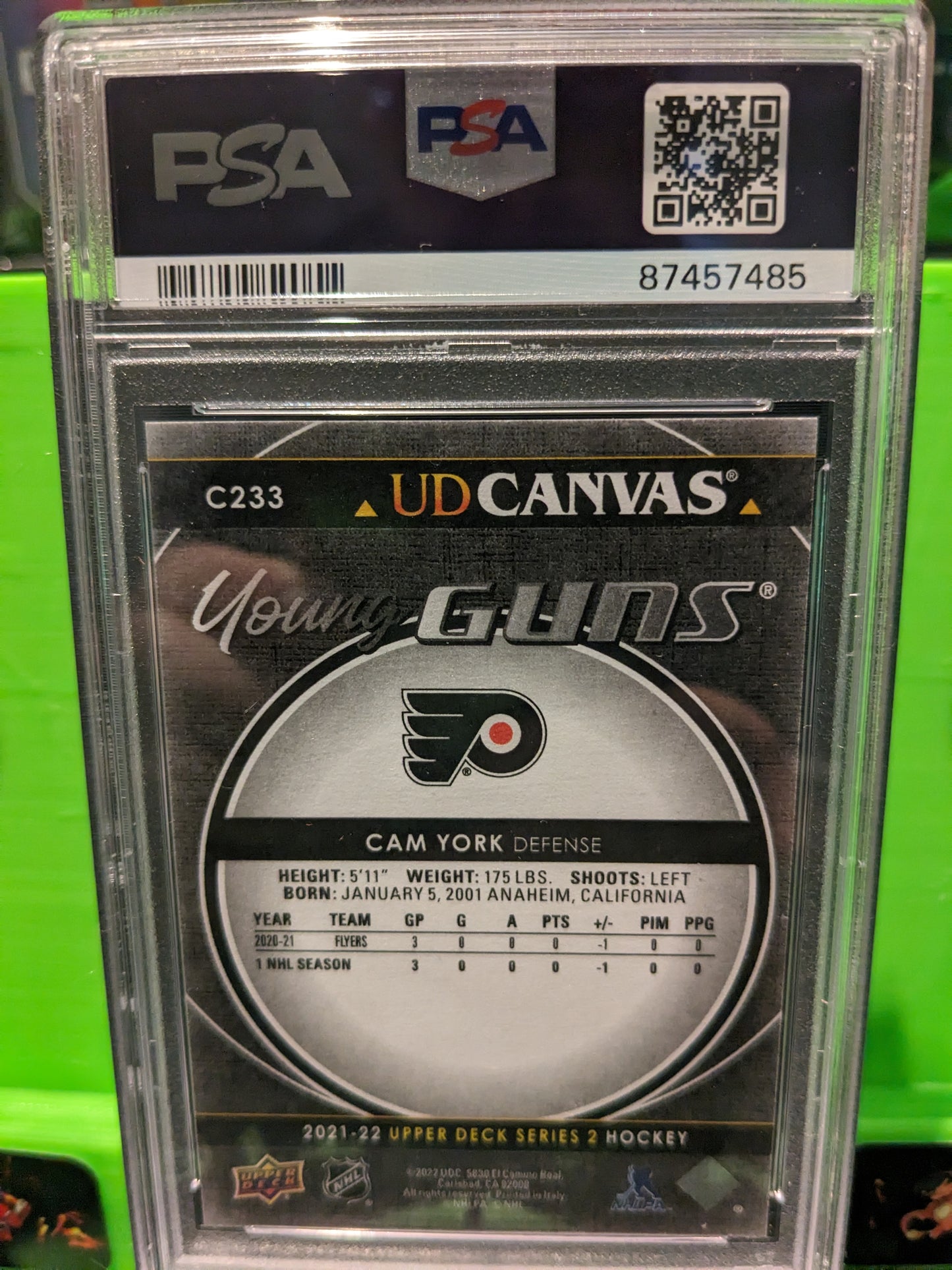 Cam York young guns black Canvas psa9