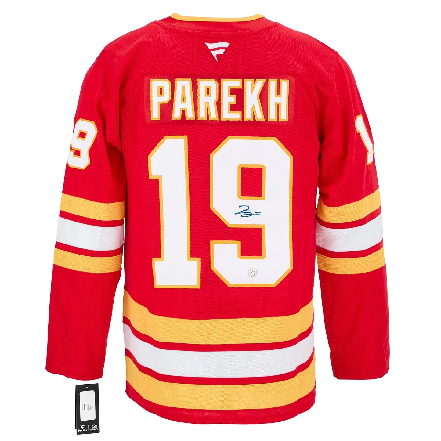Zayne Parekh Autographed Calgary Flames Fanatics Premium Jersey