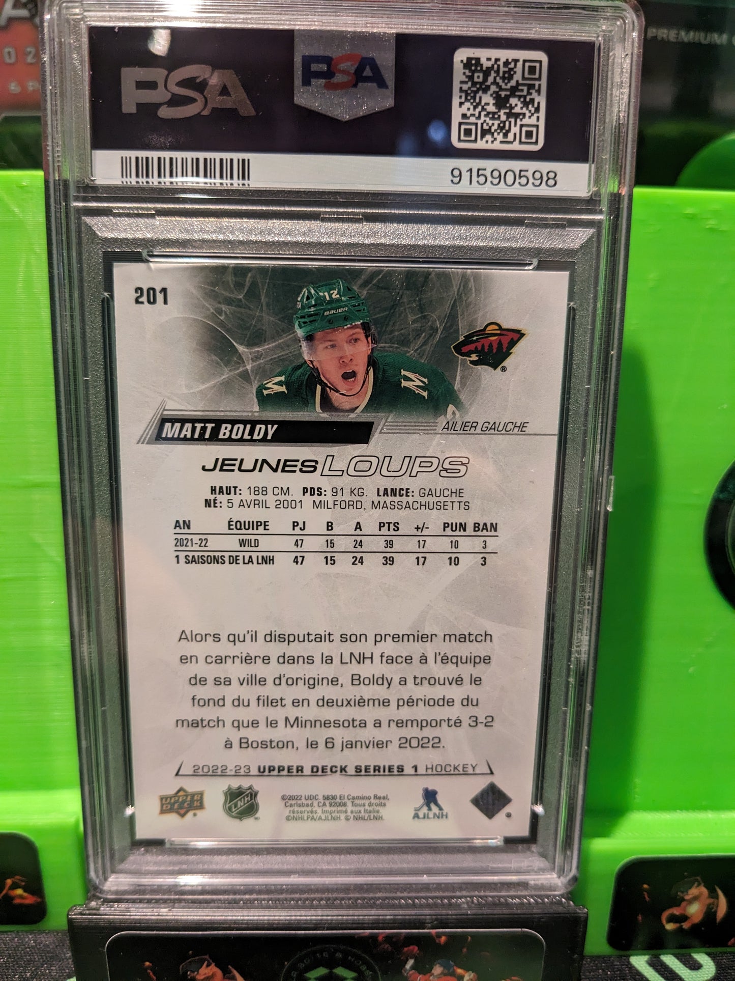 Matt Boldy jeunes loups psa10