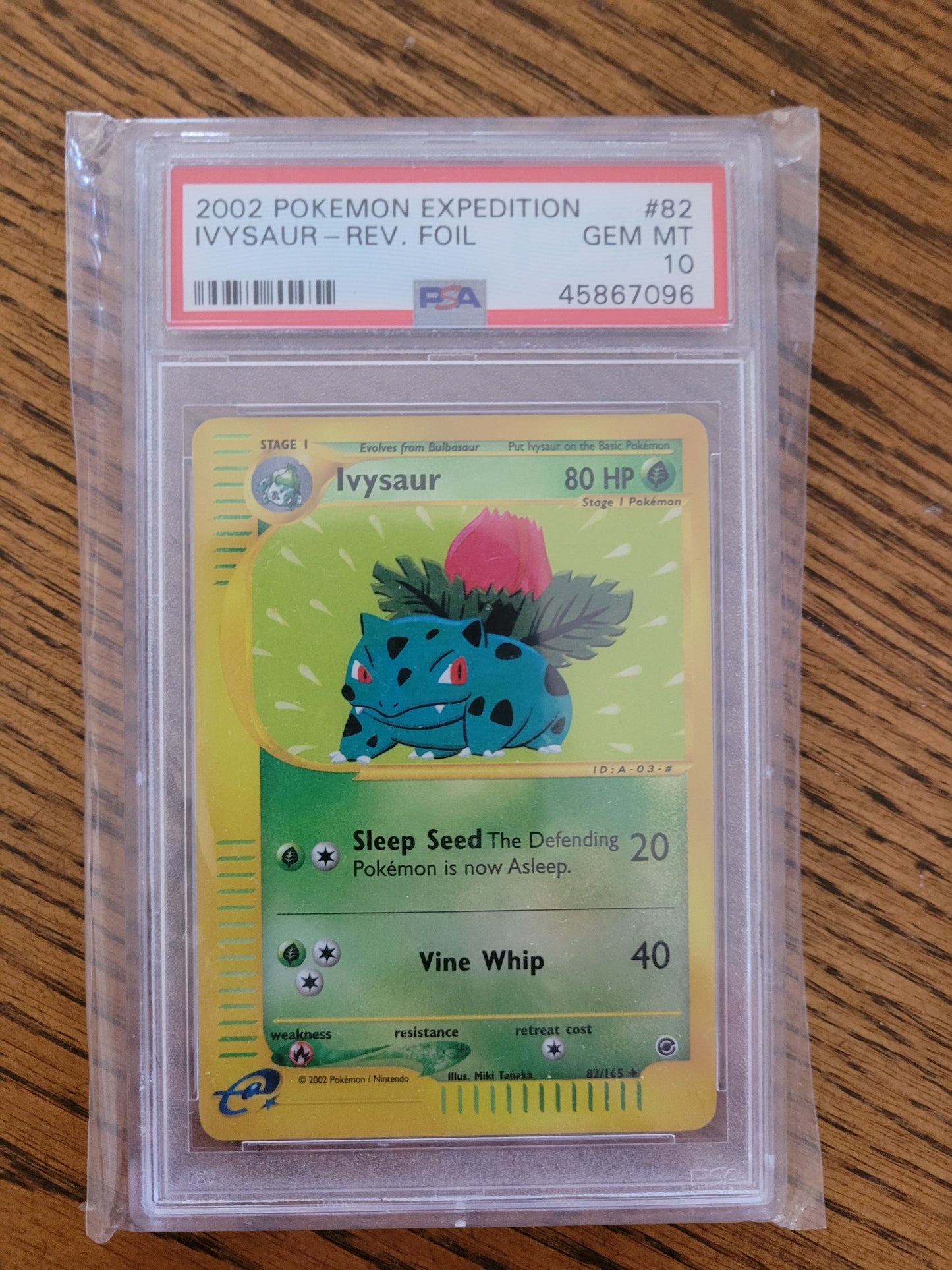 Pokemon Expédition Ivysaur Reverse Holo 82/165 Psa 10