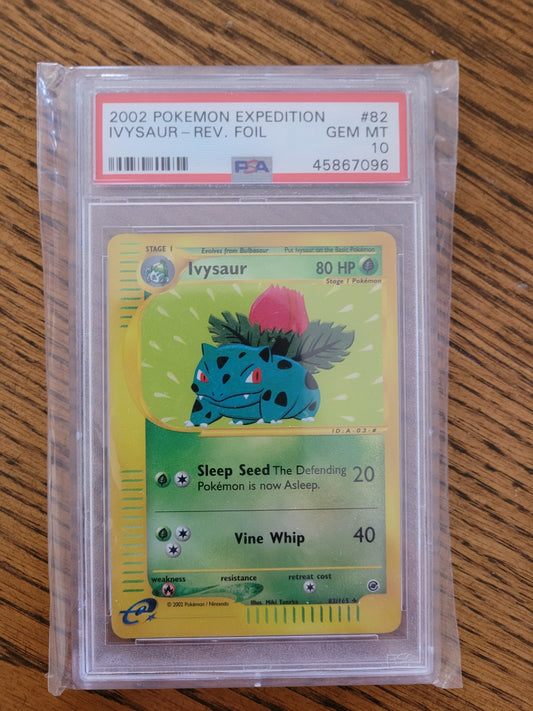 Pokemon Expédition Ivysaur Reverse Holo 82/165 Psa 10