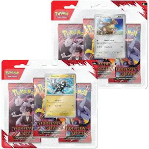 Pokemon - Scarlet and Violet - Destined Rivals - 3 Pack Blister - Zebstrika OR Kangaskhan Random