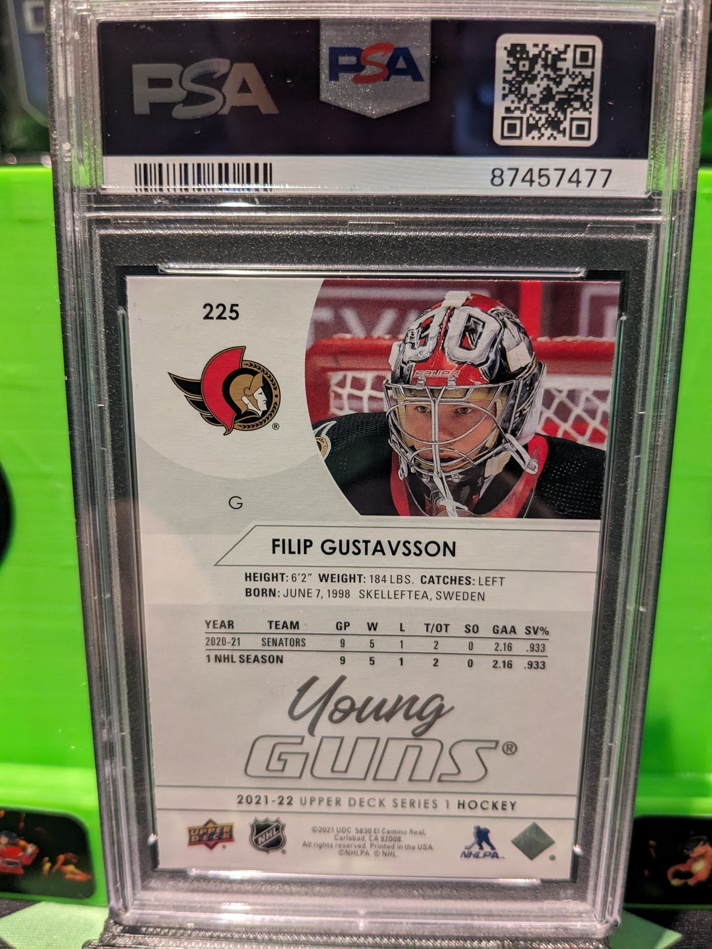 Filip Gustavsson young guns psa9