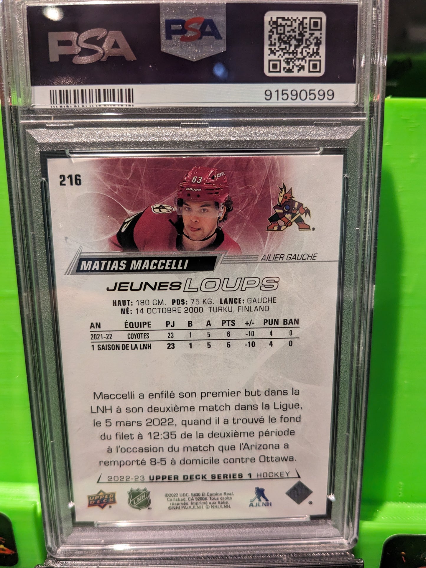 Matias Maccelli jeunes loups psa10 pop8