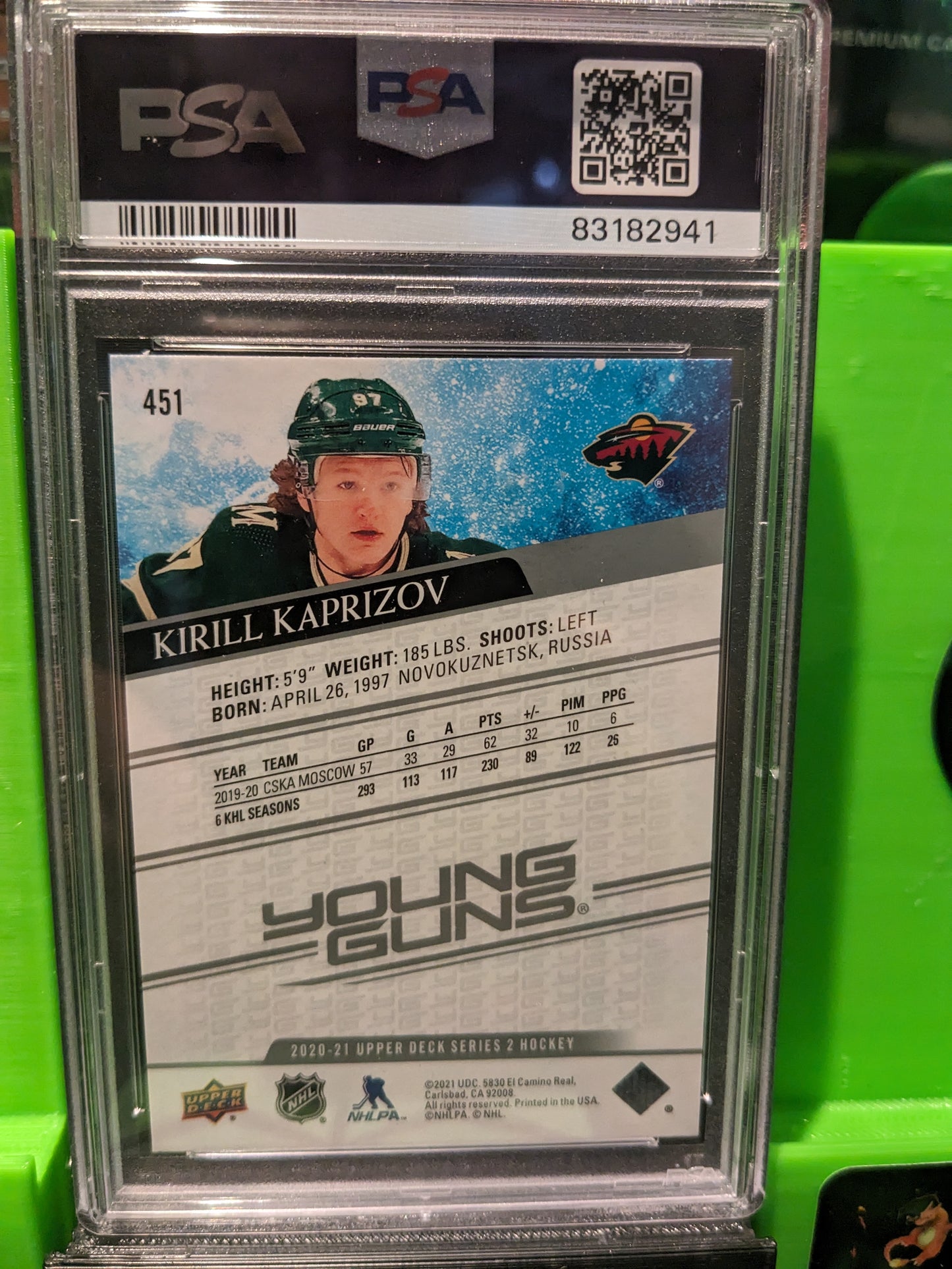 Kirill Kaprizov young guns psa10