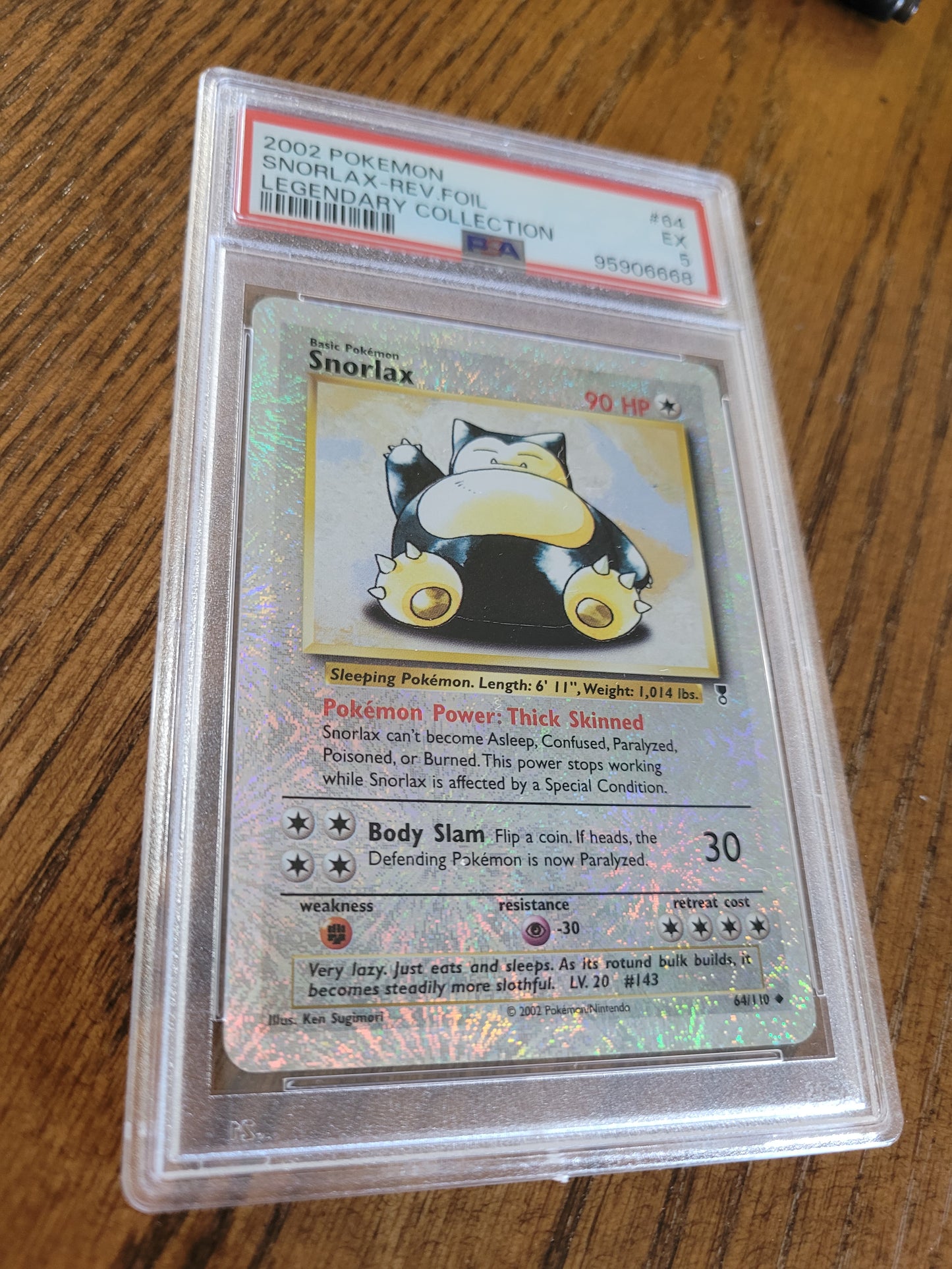 PSA 5  Snorlax 64/110 Collection Legendary Reverse Holo - 2002 Pokemon WOTC