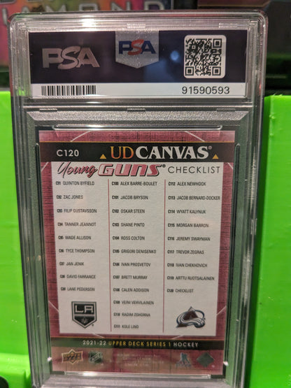 Q.Byfield/A.Newhook young guns Canvas psa9