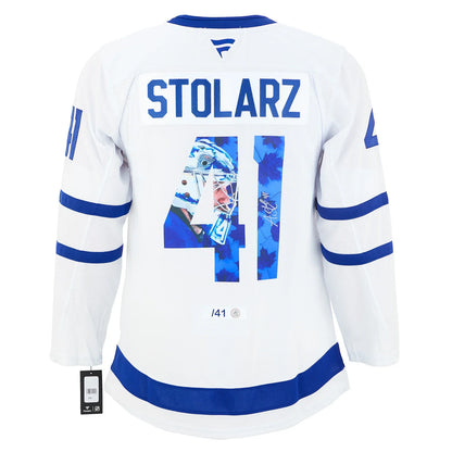 Anthony Stolarz Autographed Toronto Maple Leafs Graphic Art Fanatics Jersey # 14/41
